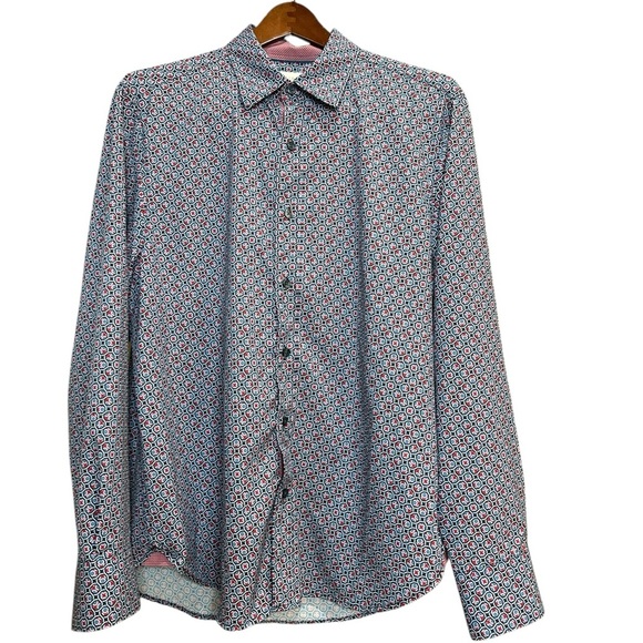 CON.STRUCT CIRCLE WOVEN LONG SLEEVE SHIRT Slim Fit Size L - Picture 1 of 5